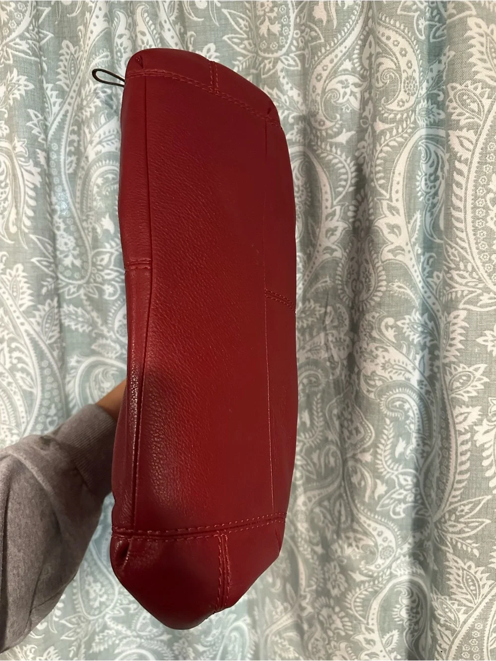 Coach Red Leather Shoulder Bag with Gold Chain Straps - Picture 8 of 8
